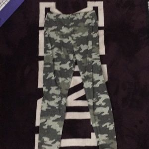 Army leggings with holes all over